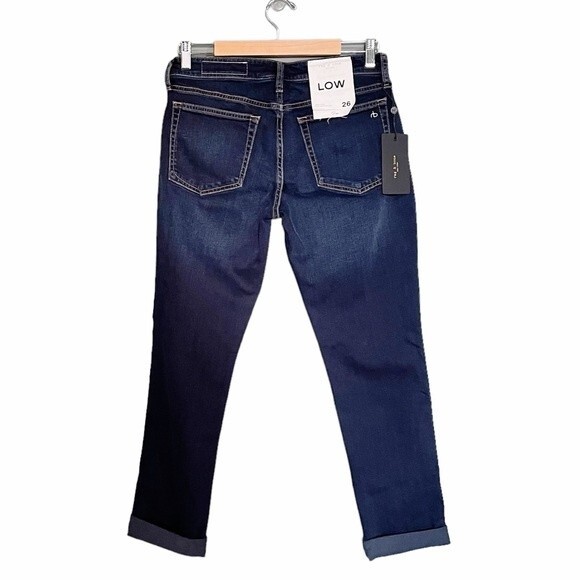 NWT Rag & Bone Jeans Dre Low Rise Boyfriend Jeans Bianca Dark Wash Size 26 | 2 - Picture 5 of 14